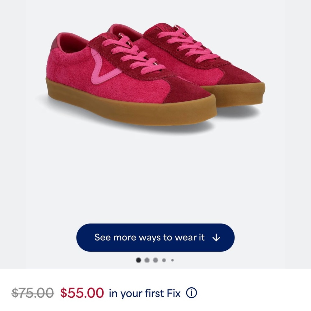 Vans Pink and Burgundy Suede Sneakers with Gum Sole